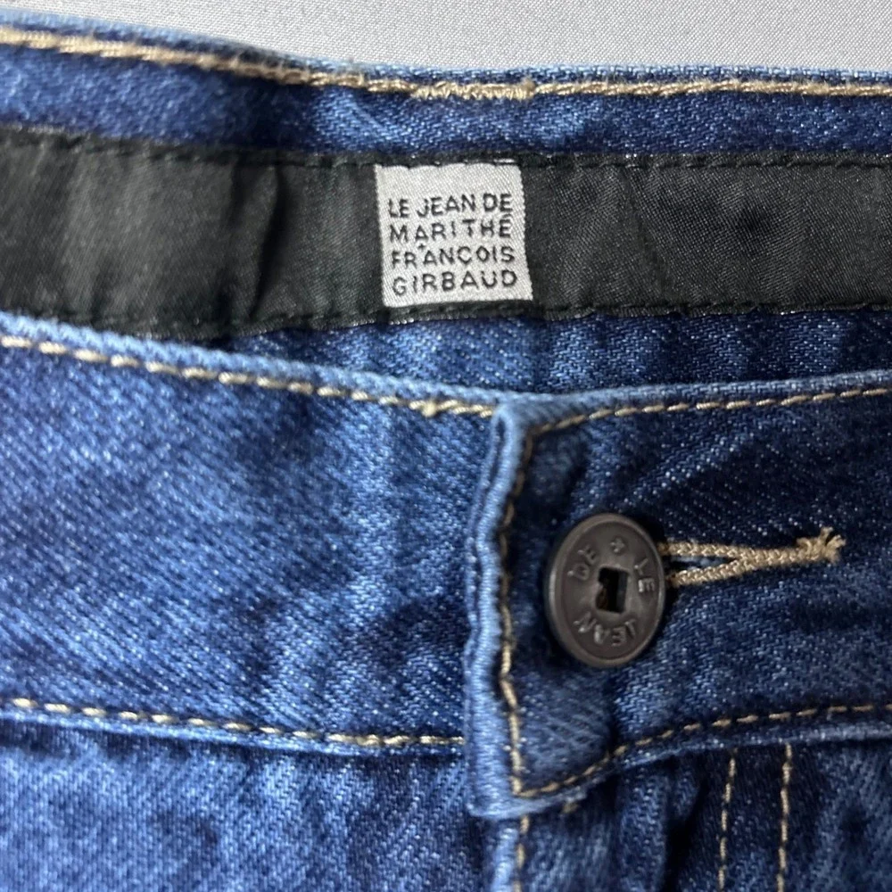 VTG Marithe Francois Girbaud Mens 44 Denim Carpenter Shorts Dark Wash Blue Baggy